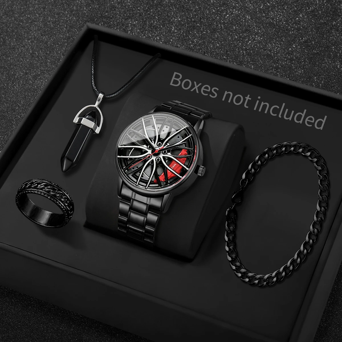 Mystery Jewelry Jar Watches - 4 adet/takım moda 3d araba tekerleği