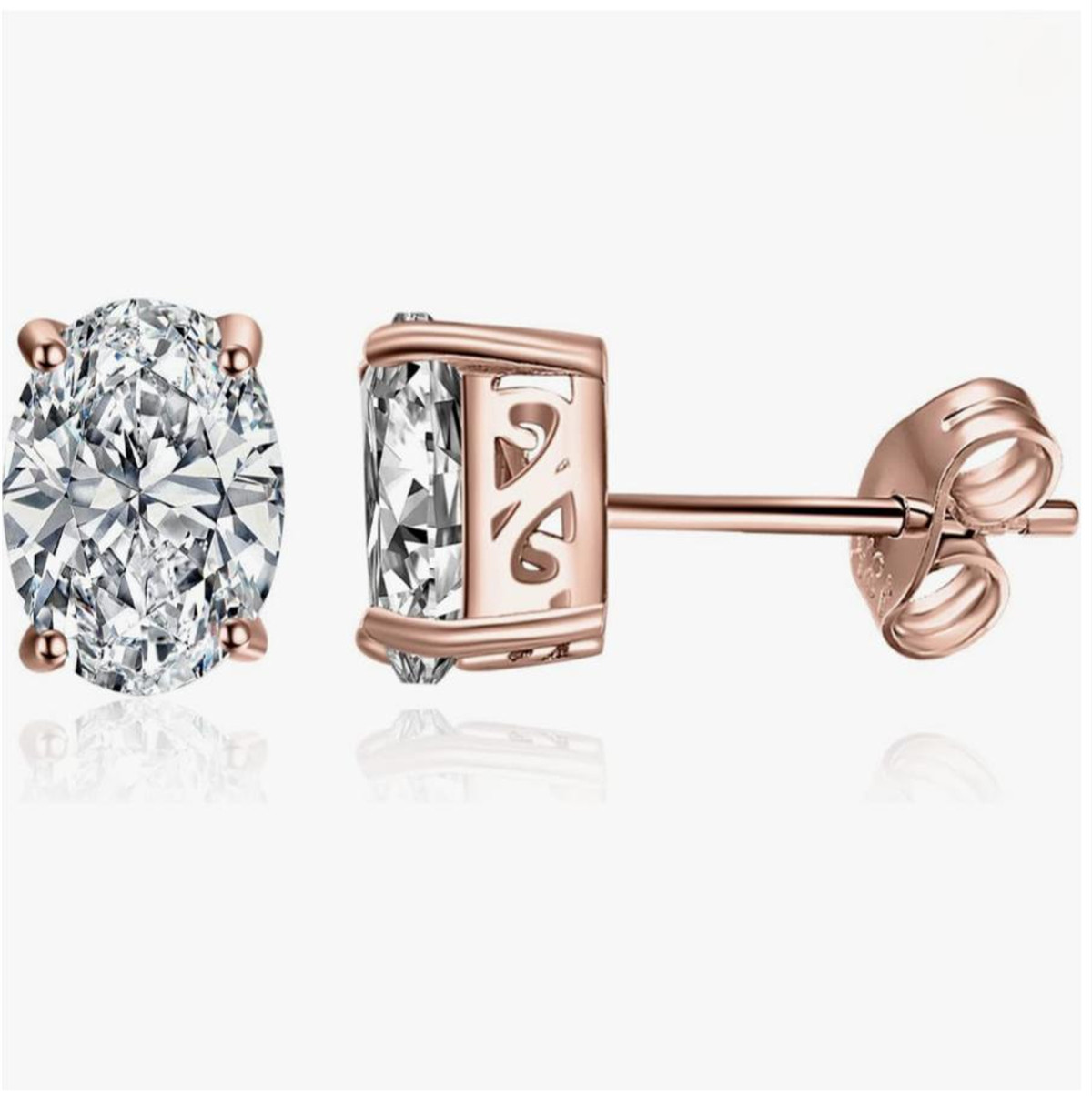 Diamond Stud Earrings - 14K altın fiziksel gerçek altın laboratuvar