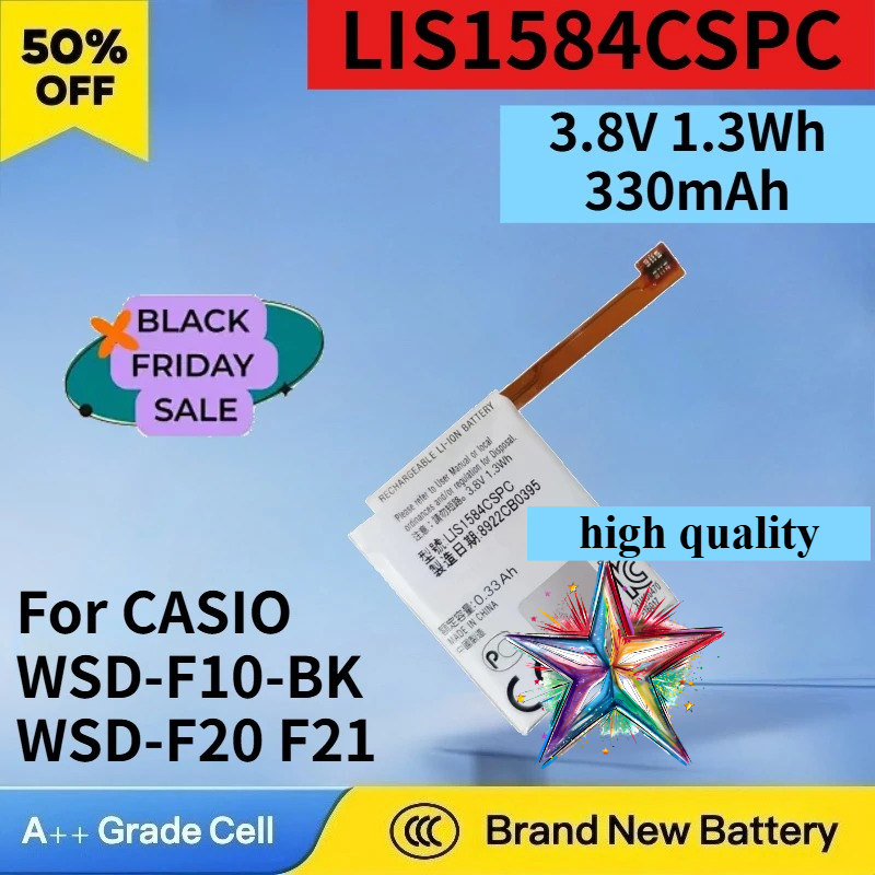 Rg Watches & Jewelry Gmbh - 3.8V 1.3Wh LIS1584CSPC Pil CASIO WSD-F10-BK/GN/RD/RG