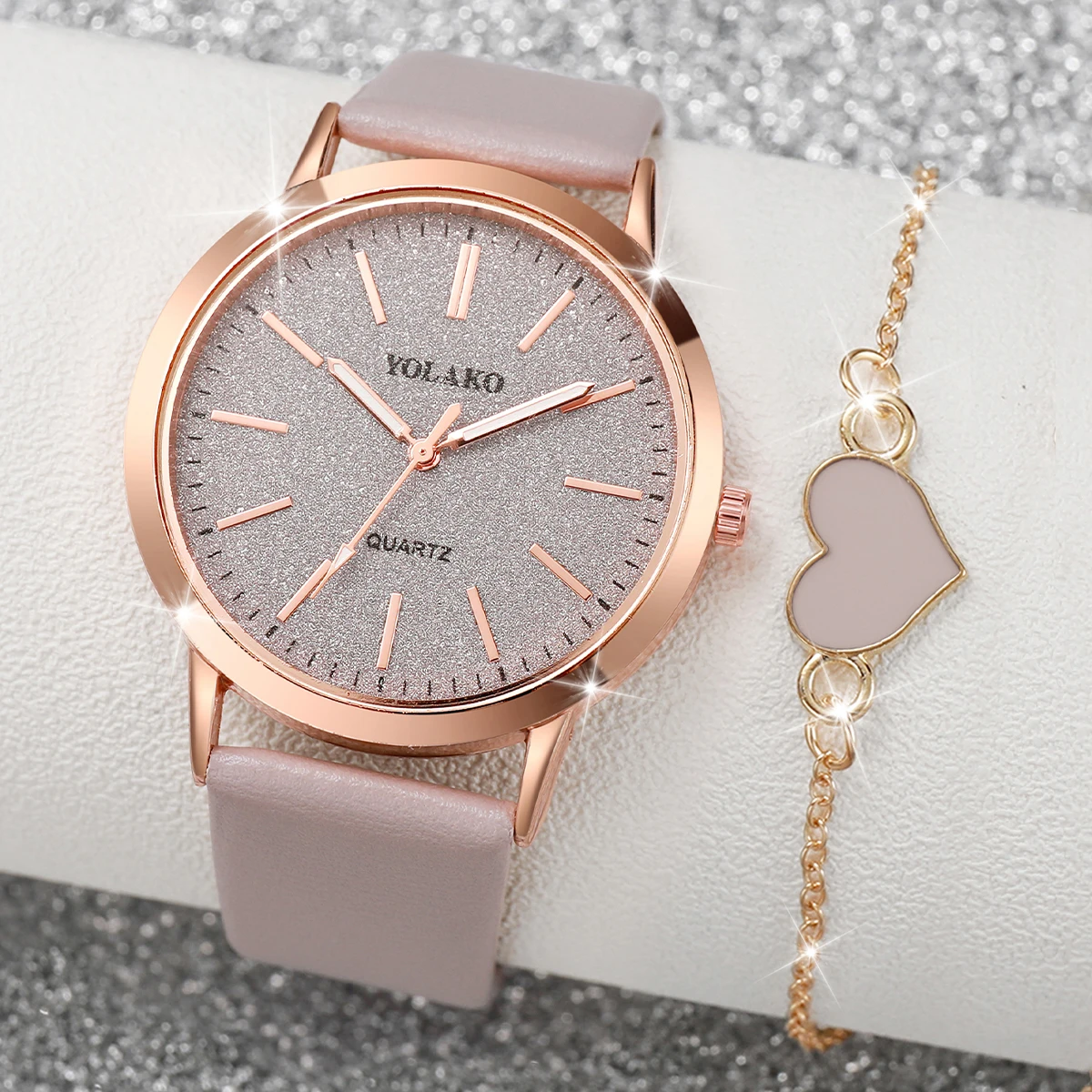 Jewelry Watches Women - 2 adet/takım moda kadın saatler rahat