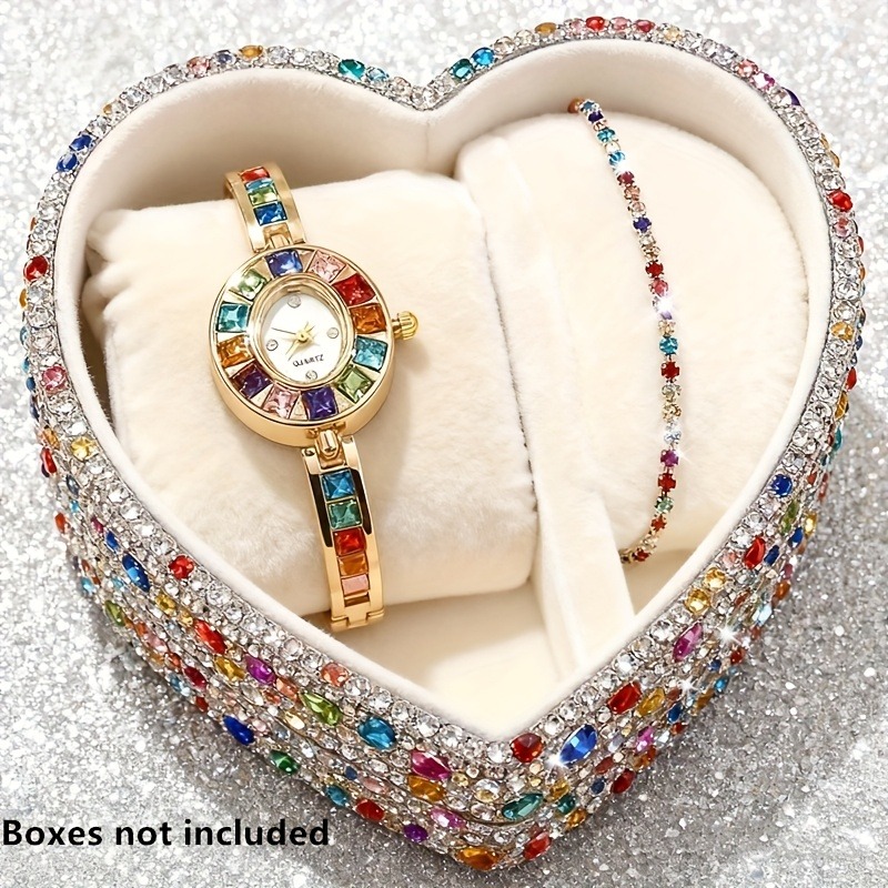 Mystery Jewelry Jar Watches - 2 adet zarif renkli taklidi kadın