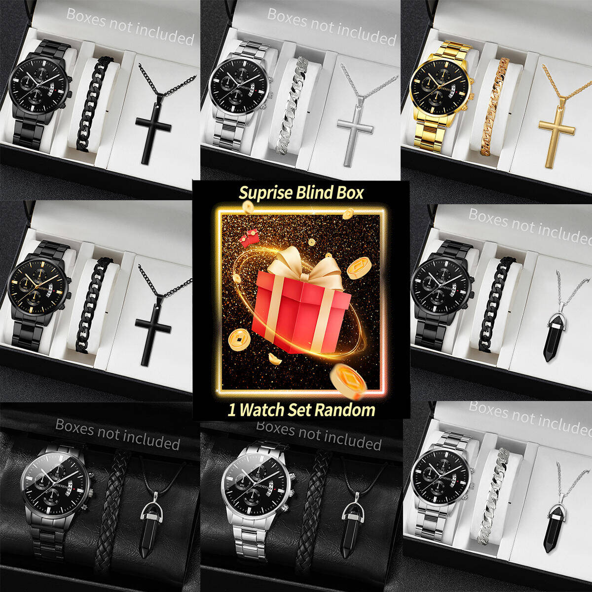 Jewellery Watches - Sürpriz Gizemli Saat Kör Kutu-3 Adet/takım