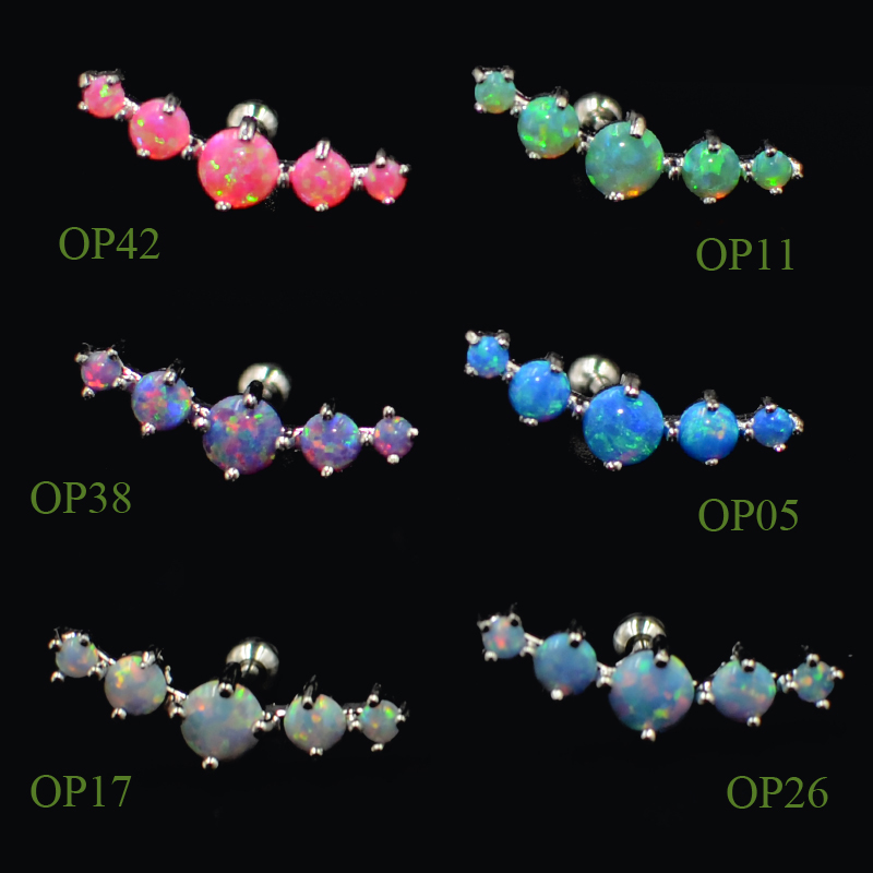 Opal Earrings Dangle - CHUANCI 1 adet paslanmaz çelik ve