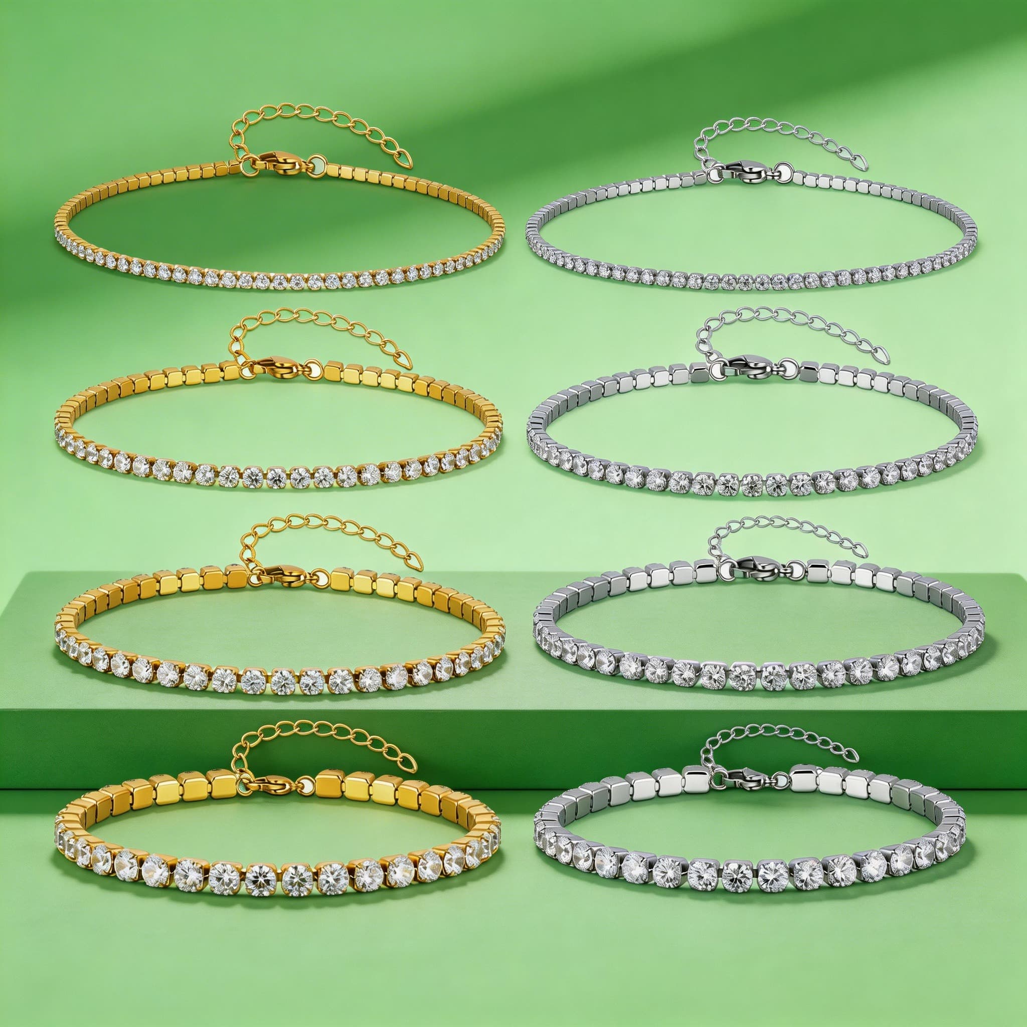 Jc Jewelry & Watches - Kadınlar için 2/3/4/5MM Lüks Zirkon Tenis