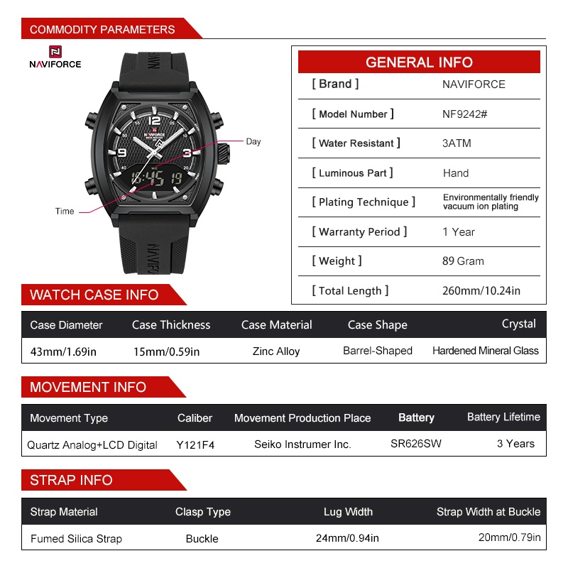 NAVIFORCE Erkekler Çift Ekranl - Watch Display Box incelemesi ve fiyatı