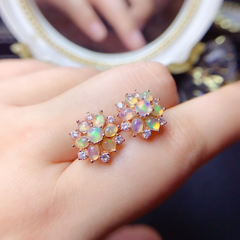 925 Ayar Gümüş Küpe Çiçek Çıtç - Opal Earrings Dangle incelemesi ve fiyatı