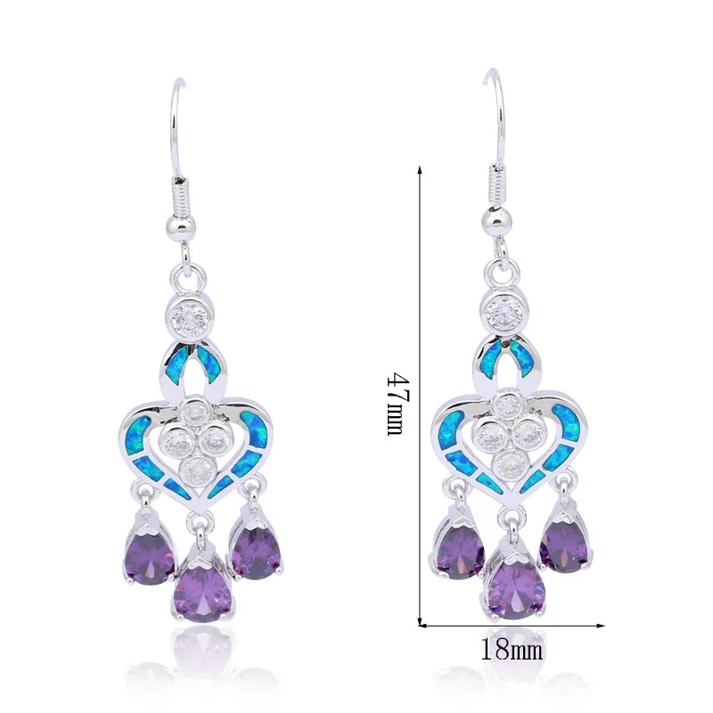 Mavi Opal ve Lavanta Damla Taş - Opal Earrings Dangle incelemesi ve fiyatı