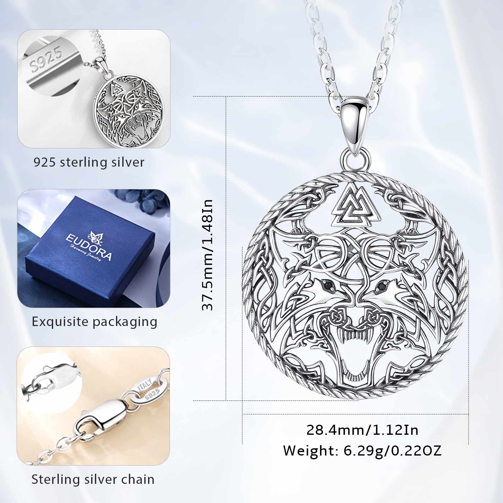 Eudora 925 Ayar Gümüş Viking K - Wolf Jewelry & Watches Tampa Reviews incelemesi ve fiyatı