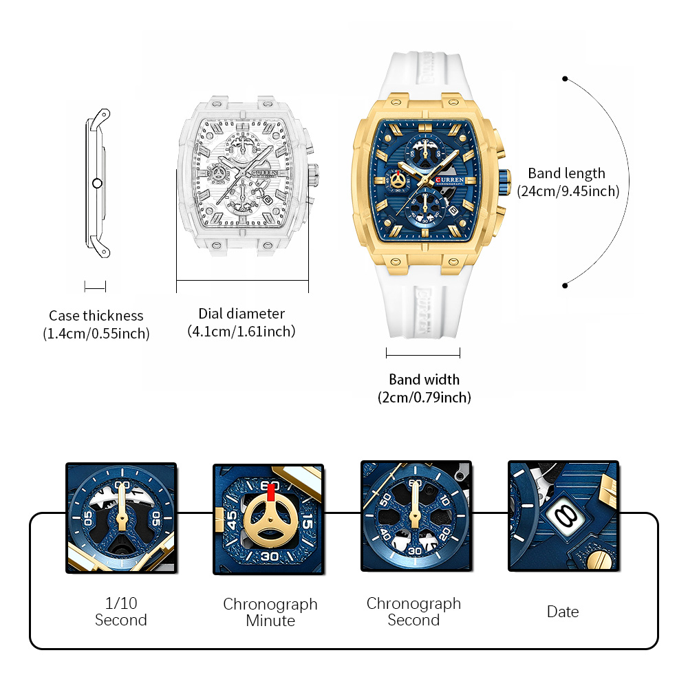 CURREN Lüks Vintage Erkek Spor - Jewellery Watches incelemesi ve fiyatı