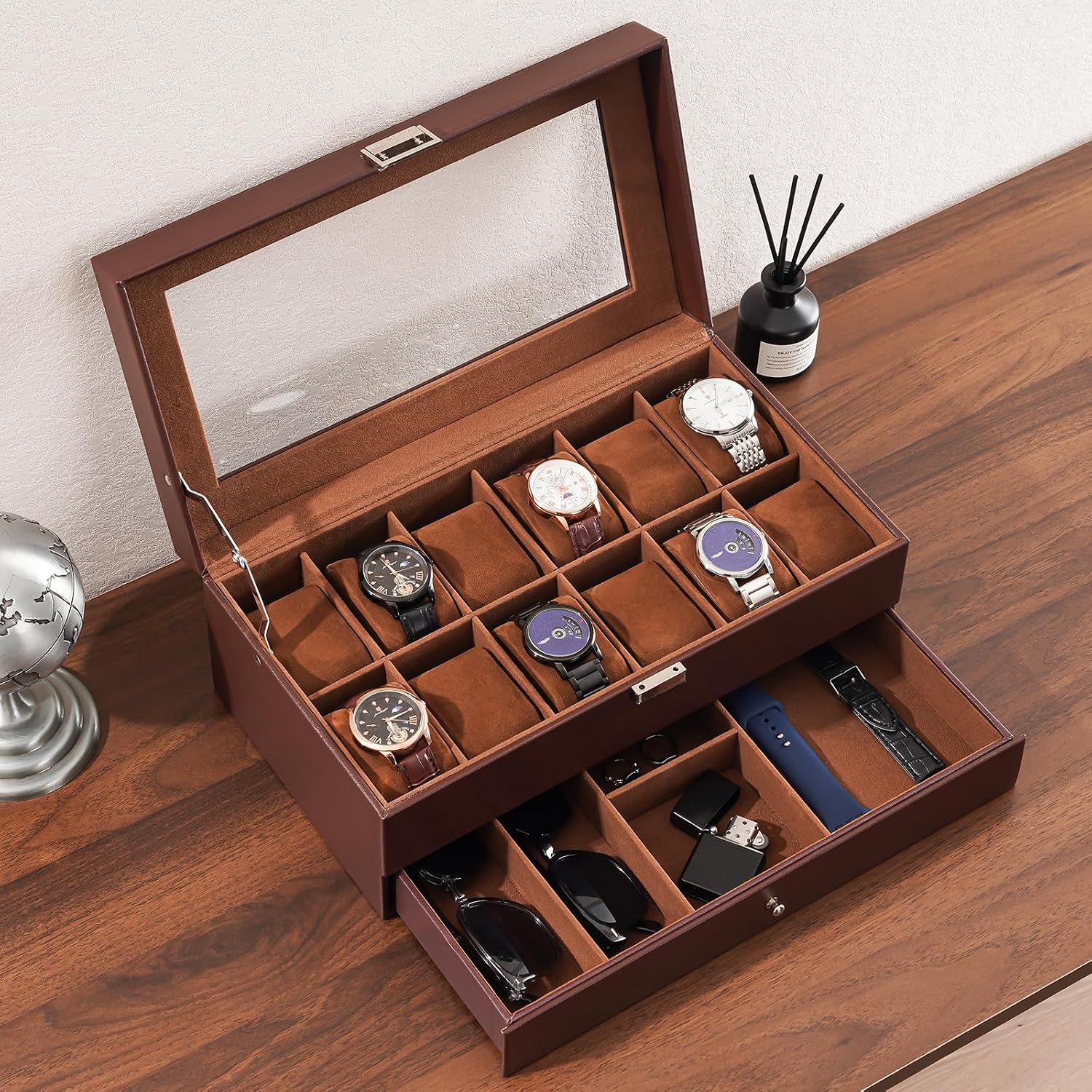 12 Bölmeli ve Çekmeceli Saat K - Watch Display Box incelemesi ve fiyatı