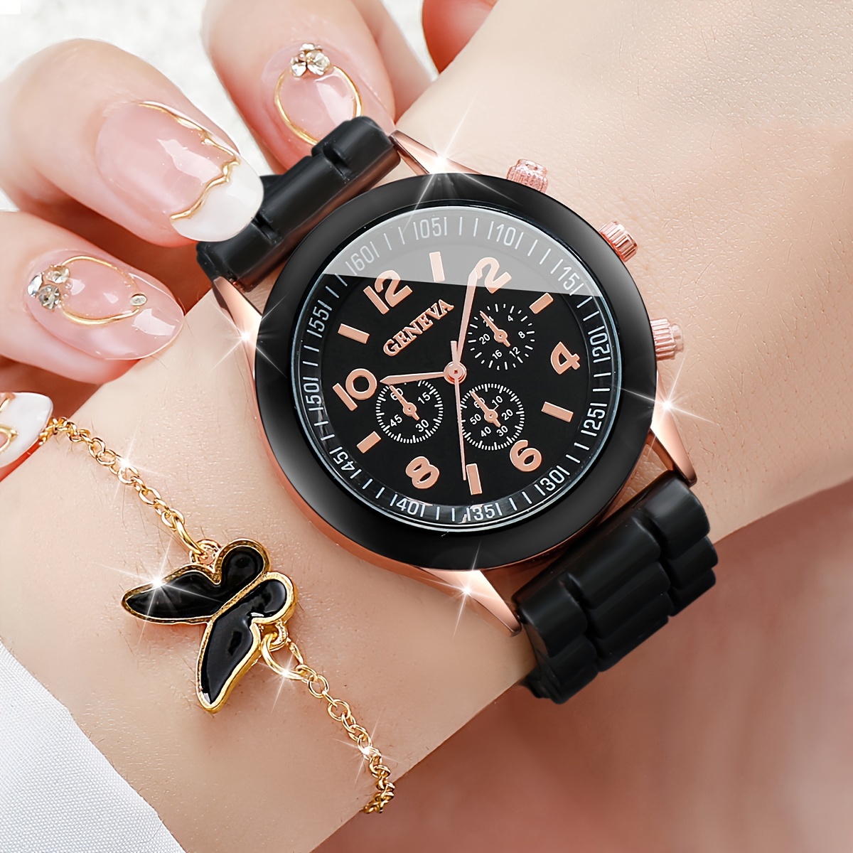 6 adet/takım kadın saati rahat - Jewelry Box Watches Bracelets incelemesi ve fiyatı