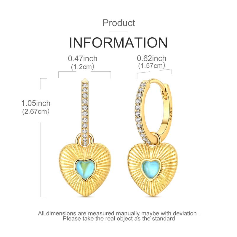 S925 Ayar Gümüş Kalp Şeklinde  - Opal Earrings Dangle incelemesi ve fiyatı