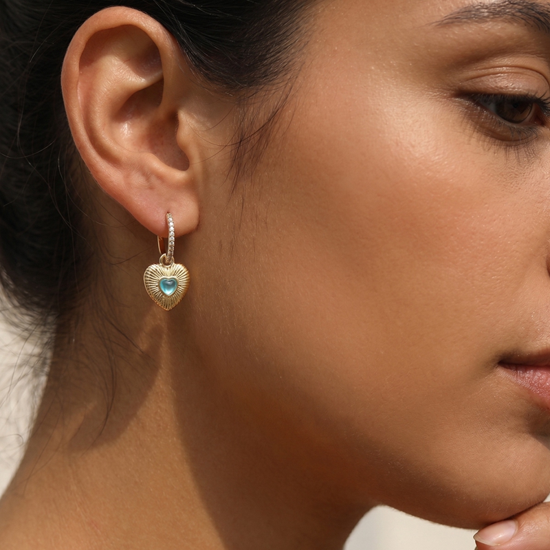 S925 Ayar Gümüş Kalp Şeklinde  - Opal Earrings Dangle incelemesi ve fiyatı