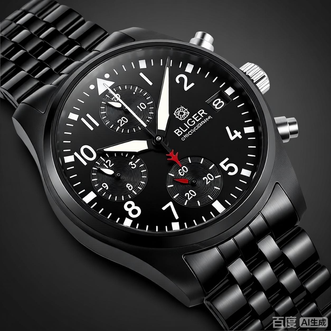BLIGER Tam Siyah Fırçalanmış 3 - Jewellery Watches incelemesi ve fiyatı