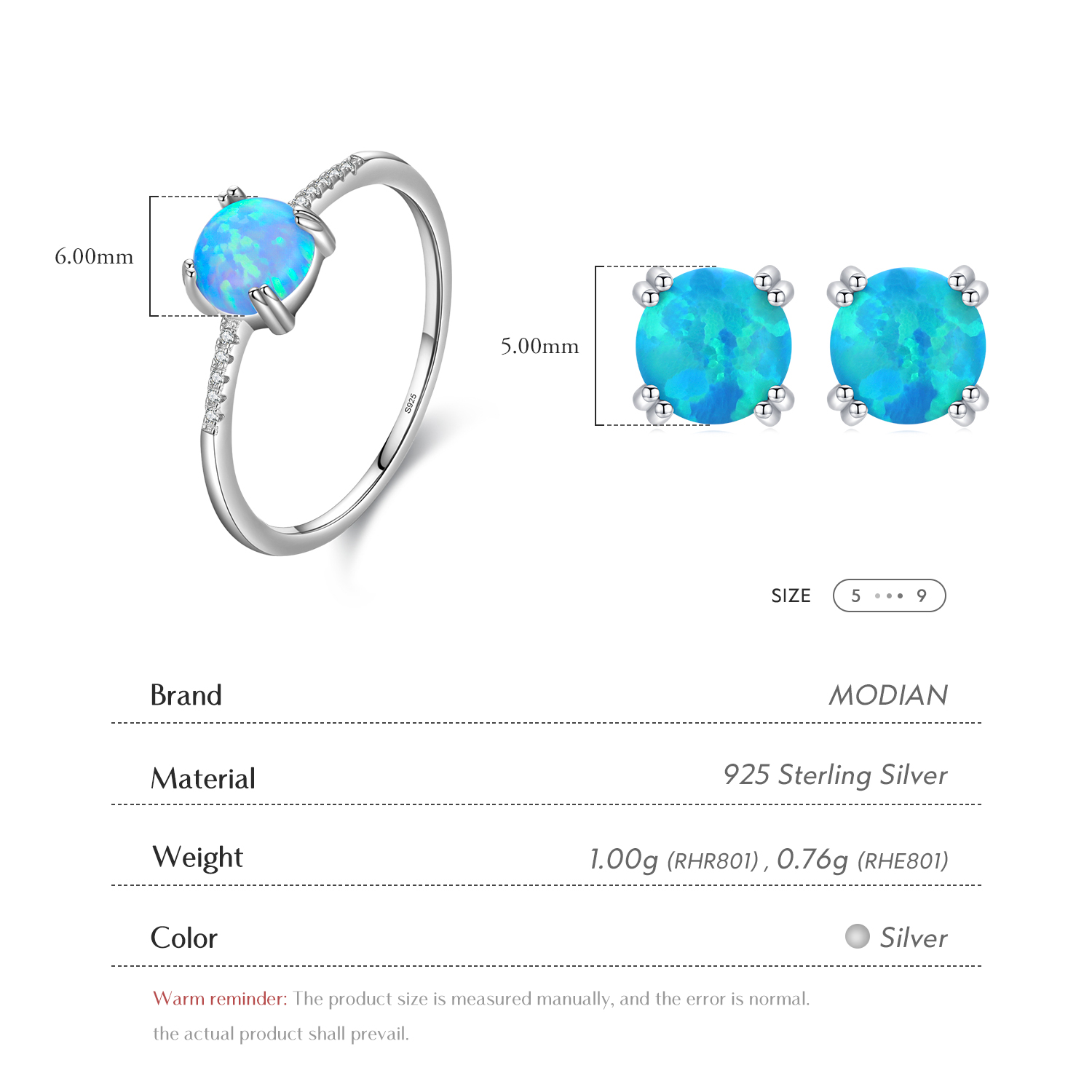 Modian otantik 925 ayar gümüş  - Opal Earrings Dangle incelemesi ve fiyatı
