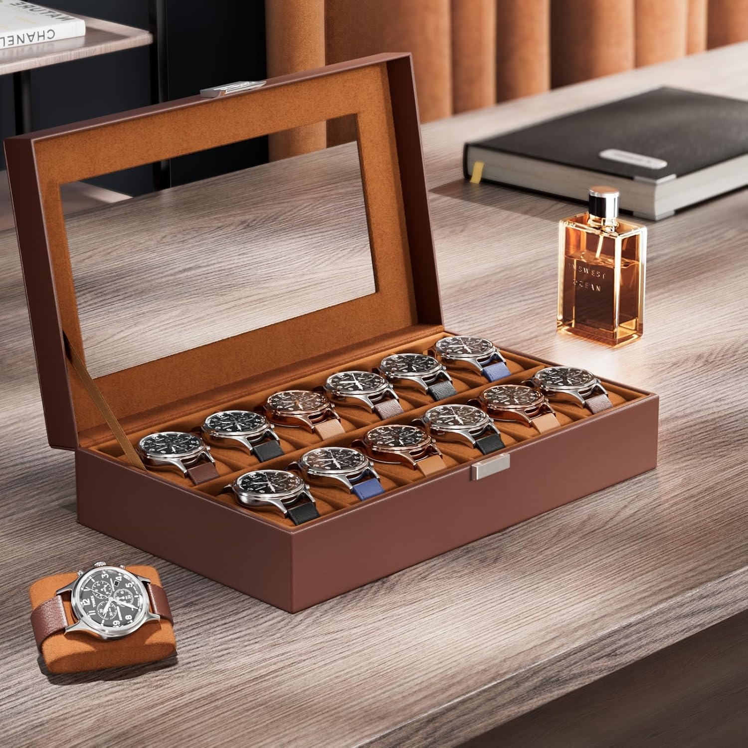 12 Bölmeli Cam Kapaklı Saat Vi - Watch Display Box incelemesi ve fiyatı
