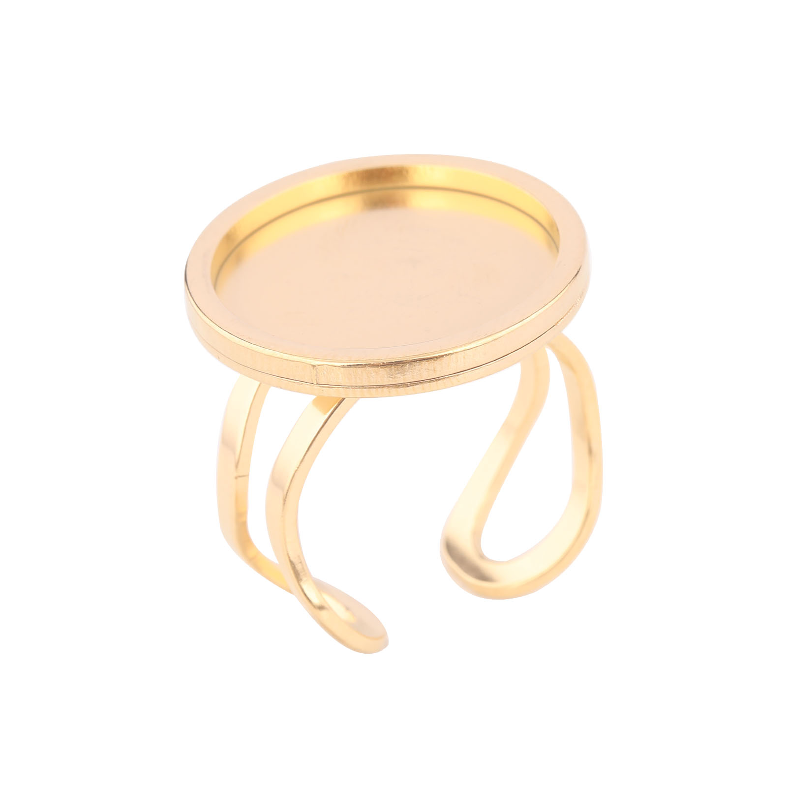 5 adet 18mm Yuvarlak Cabochon  - Gold Plated Ring incelemesi ve fiyatı
