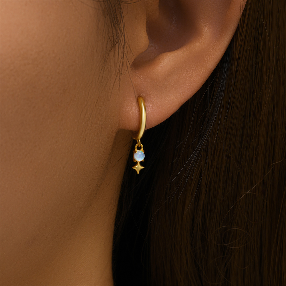 ROXI Beyaz Opal Damla Hoop Küp - Opal Earrings Dangle incelemesi ve fiyatı